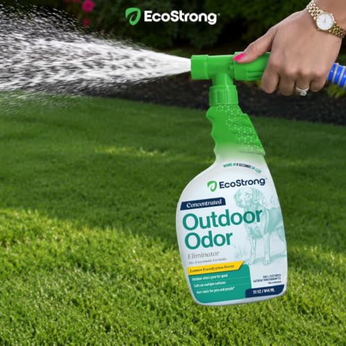 Eco Strong Outdoor Odor Eliminator Outside Dog Urine Enzyme Cleaner Powerful Pet, Cat, Animal Scent Deodorizer | Professional Strength for Yard, Turf, Kennels, Patios, Decks (160 oz Bundle w Sprayer) - style: 160 oz Bundle w Sprayer