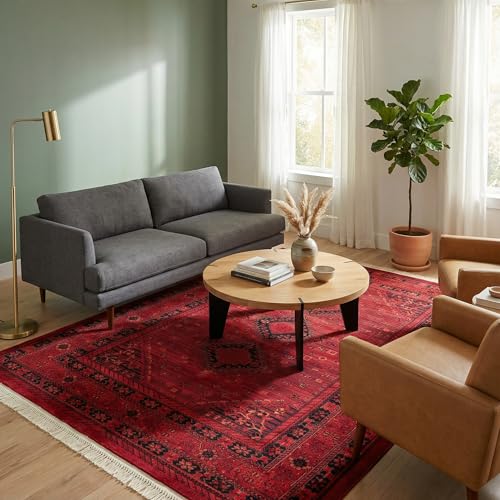 Unique Loom Tekke Collection Area Rug - Sheibani (5' 3" x 8' Rectangle, Red/ Black) - size: 5'3" x 8' (Rectangular)