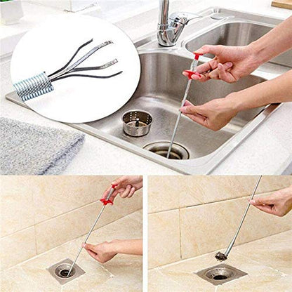Drain Snake, Drain Clog Remover - Gutter Cleaning Tools Drain Cleaner for Toilet Sewer Shower Kitchen Bathroom Tub Clogged Drains Opener Cleaning Tool, Flexible Grabber Claw Pick Up Reacher (24 inch) - size: 24 inch。