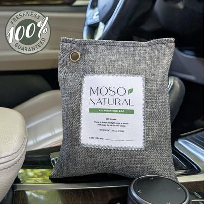 Moso Natural Air Purifying Bag 200g, Charcoal Odor Absorber, Car Odor Eliminator & Closet Deodorizer for Home & Pet, Lasts 2 Years, Unscented Bamboo Charcoal Bags, HGTV Editors' Pick - style: 200g (1 Pack)