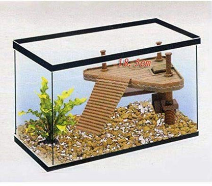 Aramox Turtle Pier Floating Basking, 8 x 6X 7'' Floating Reptiles Floating Pier with Ramp Ladder
