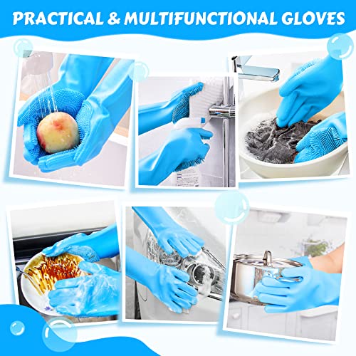 Pecute Silicone Pet Grooming Gloves for Washing Cats Dogs Bath Brush Large | 3,000 soft bristles, Gentle massage & deshedding, Dishwasher safe, For large/thick coats, Home/car cleaning - size: Large