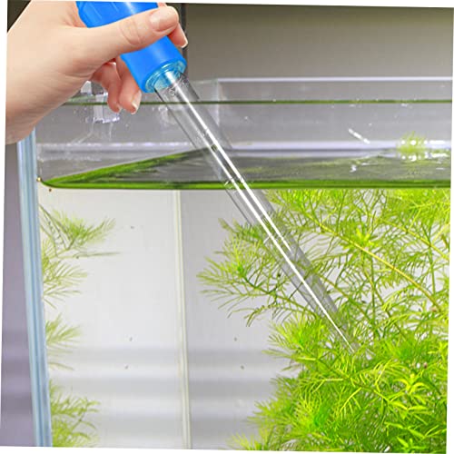 Toyvian 2 Pcs Blue Aquarium Syphon Pump Terrarium Cleaning Tools Multifunctional Fish Tank Supplies - color: Blue