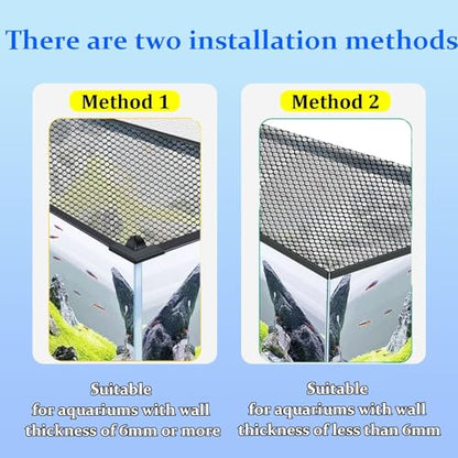 DIY Magnetic Fish Aquarium Anti-Jumping net Cover, Mesh Terrarium lid Aquarium Hood, Reptiles from Jumping Out - size: 40x40cm/15.75x15.75"