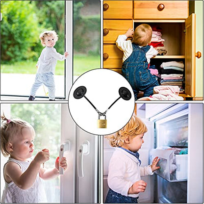 Hotop 4 Pack Fridge Lock Refrigerator Locks with Keys Freezer Lock Cabinet Chest Door Child Safety Locks for Adults Baby Proofing