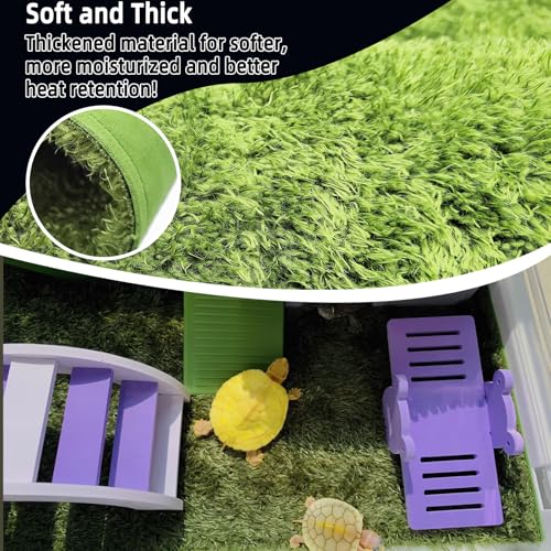 kathson 2Pcs Reptile Carpet Mat,35.4 x 17.7 in Terrarium Bedding Substrate Liner,Tortoise Imitation Rainforest Crawler Mats for Snakes Bearded Dragon Gecko Chameleon Turtles Iguana - color: 2PCS（XXL）：35.43 X 17.71 in