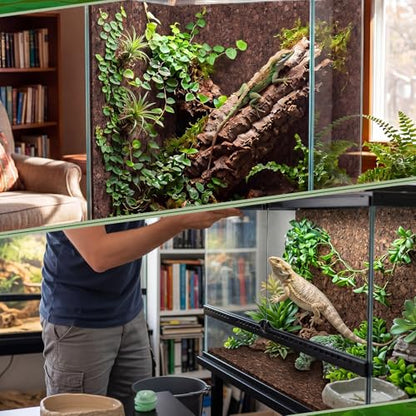 4 Pack Cork Terrarium Background, Natural Bark Climbing Mat | 16x12 Inch Cork Terrarium Background, 9.5mm Thick Natural Bark Panel, Self Healing Climbing Mat for Reptiles, Lizards Spiders