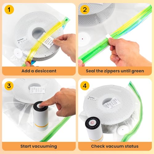 3D Printer Filament Storage Bags Vacuum Kit, 30 Vacuum Bags (13x15 in) with Auto Pump, 30 Desiccants & 2 Clips, Airtight Filament Storage for PLA ABS TPU, Dustproof Moisture Resistant - style: 30 Bags Kit