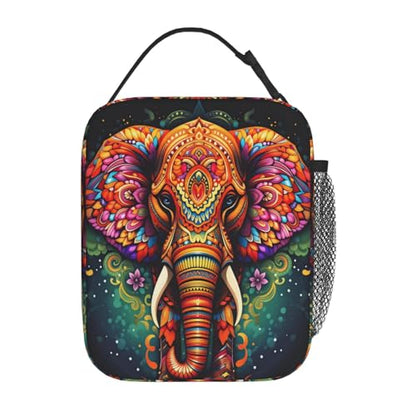 Mandala Elephant Art Adult Insulated Lunch Bag, Portable Thermal Cooler Tote With Pockets, Durable Polyester Lunch Box With Handle For Work, Office, Travel - color: Style 6