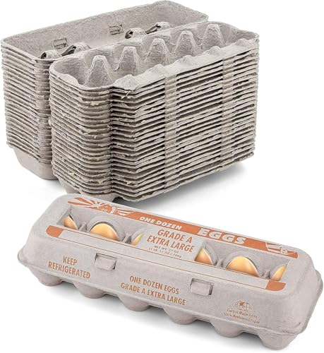 MT Products Printed Natural Pulp Egg Cartons 1 Dozen - Disposable Egg Storage Container (Pack of 250) - Made in the USA - size: Extra Large