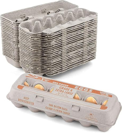 MT Products Printed Natural Pulp Egg Cartons 1 Dozen - Disposable Egg Storage Container (Pack of 250) - Made in the USA - size: Extra Large