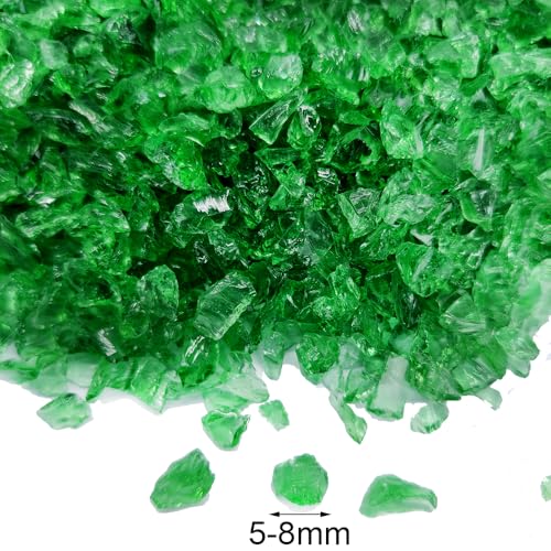 1.3 LB Crushed Glass Sand Broken Fire Glass Pieces for Crafts,Light Green | Crush Terrarium Rocks Stones,Fire Pit,Crafts,Resin Arts,Succulents,Vase Fillers,Candle Holder Filler - color: Light Green