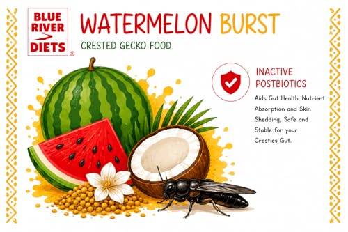 Blue River Diets Crested Gecko Diet | Watermelon Burst | All Natural Low Fat Complete Gecko Food | 2.1oz
