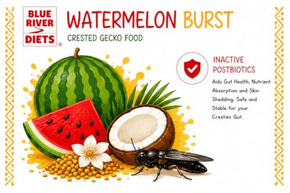 Blue River Diets Crested Gecko Diet | Watermelon Burst | All Natural Low Fat Complete Gecko Food | 2.1oz