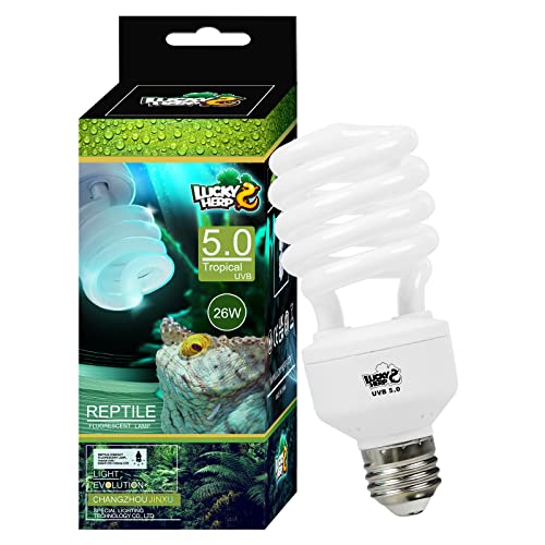 LUCKY HERP Reptile UVA UVB Light 5.0 26W Compact Fluorescent Tropical Terrarium Lamp - style: UVB5.0 26W