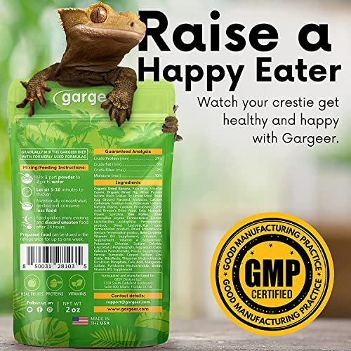 Gargeer 16oz Gentle Geck Fig Diet - Crested Gecko Food. Made in USA | Expert-crafted superfood! Infused with sweet organic fig, banana, wild insect proteins & probiotics. Zero soy or fillers - size: 1 Pound (Pack of 1)