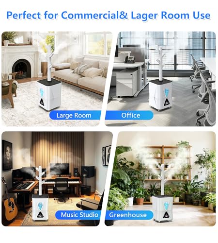Humidifier Large Room,13L/3.43Gal 1400 sq.ft, Cool Mist Humidifiers for Bedroom with 1350mL/H Spray Output for Home, Office, Plants, Warehouse, House