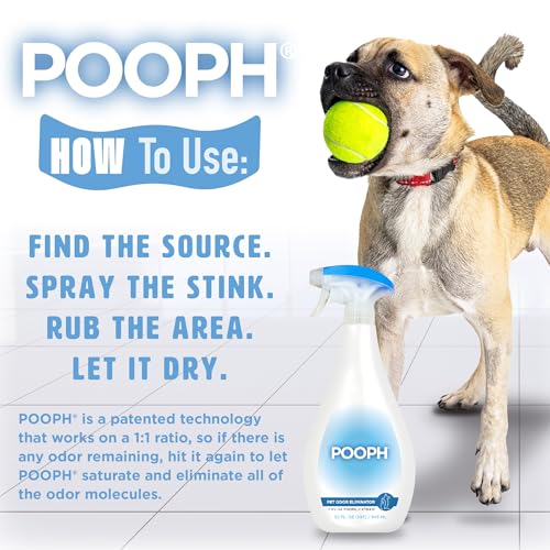 POOPH Pet Odor Eliminator Spray, 20 oz | Unscented pet odor eliminator spray for home surfaces, upholstery, furniture, and vehicles - size: 20 Fl Oz (Pack of 1)