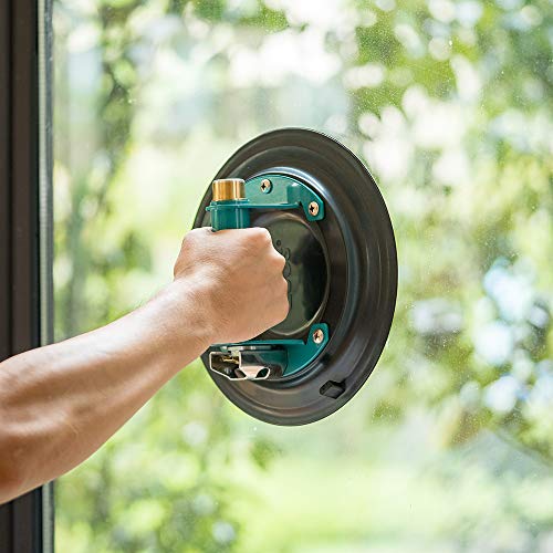 10" Vacuum suction cup for Granite & Glass Lifting, Glass Suction Cup Vacuum Lifter with Metal Handle and Brass Pump,760lbs Load Capacity (10" -Mental) - size: 10" 760lbs Capacity Suction Cup