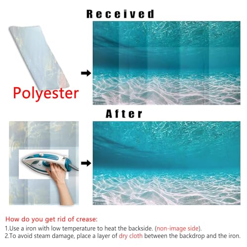 30X12IN Natural Undersea Aquarium Background, Undersea Beach Fish Tank Background, with 8 EVA Double-Sided Tape - color: Sea, size: 30X12in/75X30cm