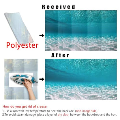 30X12IN Natural Undersea Aquarium Background, Undersea Beach Fish Tank Background, with 8 EVA Double-Sided Tape - color: Sea, size: 30X12in/75X30cm