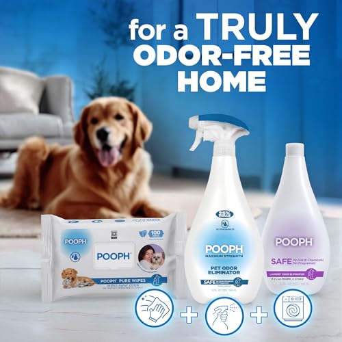 POOPH Plus Maximum Strength Pet Odor Eliminator Spray, 32 oz | Maximum-strength odor eliminator spray on carpets, furniture, litter boxes, and hard floors, 32 oz - size: 32 Ounce (Pack of 1)
