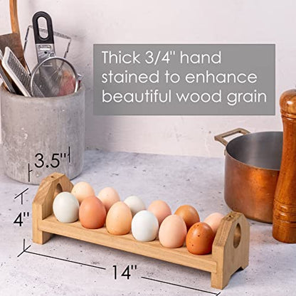 Farmhouse Stackable Wood Egg Holder - Fresh Egg Storage (2)