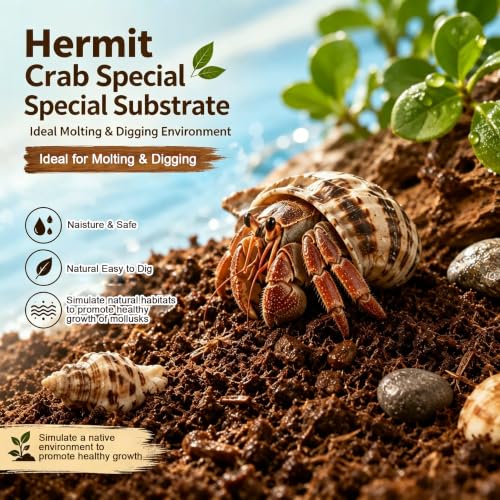 2PCS Reptile Soil Substrate, Bioactive Terrarium Soil & Moisture Retaining Substrate for Snake Bedding, Tortoise, Hermit Crab, Tarantulas, Lizards – Reptile Tank Bedding