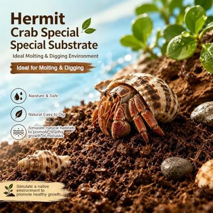 2PCS Reptile Soil Substrate, Bioactive Terrarium Soil & Moisture Retaining Substrate for Snake Bedding, Tortoise, Hermit Crab, Tarantulas, Lizards – Reptile Tank Bedding