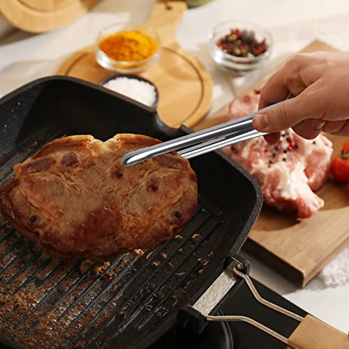 8 Pack Kitchen Tongs, Stainless Steel Serving Tongs with Non-Slip Tips for Cooking，Easily Control Kitchen Tweezer, Multi-Purpose Korean Tong for Baking, Food Plating, BBQ (7 Inch) - size: 7 Inch