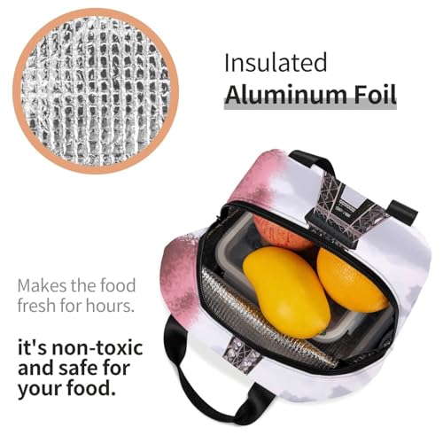 Insulated Lunch Bag Eiffel Tower Lunch Box for Women Men Reusable Leakproof Lunch Cooler Bag for Office Picnic - color: Eiffel Tower