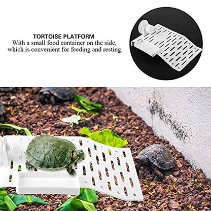 plplaaoo Aquarium Tortoise Platform Dock Turtle Terrace Reptile Habitat Floating Island with Suction Cup (11.5x26.5x3.5cm/4.5x10.4x1.4in) - size: 11.5x26.5x3.5cm/4.5x10.4x1.4in