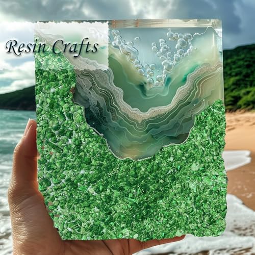 1.3 LB Crushed Glass Sand Broken Fire Glass Pieces for Crafts,Light Green | Crush Terrarium Rocks Stones,Fire Pit,Crafts,Resin Arts,Succulents,Vase Fillers,Candle Holder Filler - color: Light Green
