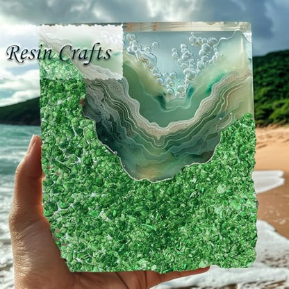 1.3 LB Crushed Glass Sand Broken Fire Glass Pieces for Crafts,Light Green | Crush Terrarium Rocks Stones,Fire Pit,Crafts,Resin Arts,Succulents,Vase Fillers,Candle Holder Filler - color: Light Green
