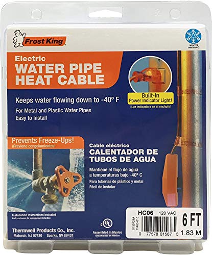 Frost King HC6A Automatic Electric Heat Kit Heating Cables, 6 Feet, Black - size: 6-Feet