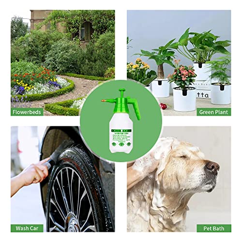 Garden Pump Sprayer,68oz/34oz Hand-held Pressure Sprayer Bottle for Lawn with Safety Value&Adjustable Nozzle, for Watering,Spraying Weeds,Home Cleaning and Car Washing,0.5 Gallon - size: 51oz