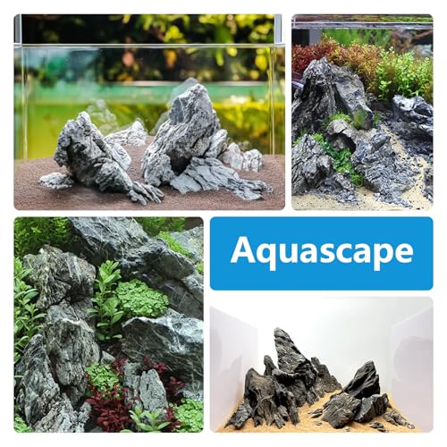 KINGRUI Natural Seiryu Rock Stone 11lb Dragon Stone for Aquarium Landscaping Models Fish Tank Decoration Reptile and Amphibian enclosures 3-6inch - size: 11lb(3-6inch)