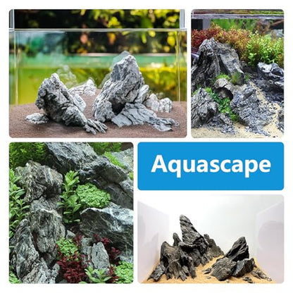KINGRUI Aquarium Rocks Seiryu Rock Stone 44lb Dragon Stone for Aquarium Landscaping Models Fish Tank Decoration Reptile and Amphibian enclosures 3 to 9 inch - size: 44lb(3-9inch)