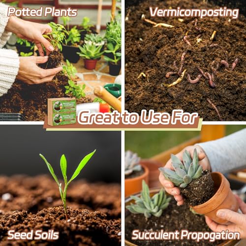 Riare 8pcs Organic Coco Coir Bricks, Natural Coconut Coir for Plants | High Expansion & Moisture Retention Coconut Husk Fiber for Seed Starting, Potting Mix, Composting, Soil Amendment & Reptiles - color: Pack of 8