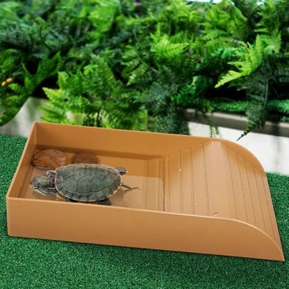 DECHOUS Artificial Grass Turf Turtle Basking Platform Simulated Aquatic Grass Lawn Turf for Turtle Tank, Aquarium, Fish Tank, Reptile Ramp Resting Basking, 19.7x9.8 Inch