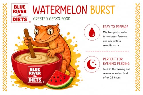 Blue River Diets Crested Gecko Diet | Watermelon Burst | All Natural Low Fat Complete Gecko Food | 2.1oz