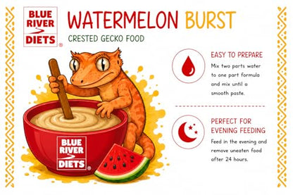 Blue River Diets Crested Gecko Diet | Watermelon Burst | All Natural Low Fat Complete Gecko Food | 2.1oz