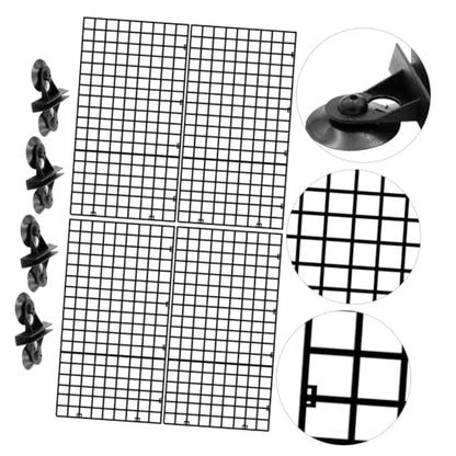 4 Pack Aquarium Divider Panel with Suction Cups Black Lattice Plate for Fish Tank Separation and Breeding Easy to Install Versatile Aquarium Supplies
