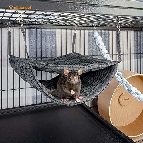 Niteangel Luxury Double Bunkbed Hammock, Fit 2 Adult Ferrets or 5 More Adult Rats