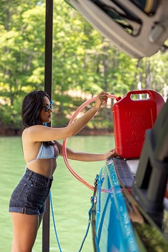 1” x 6’ Self-Priming Shaker Jiggler Siphon Hose, FlowPro Siphon Gas & Fuel Transfer Pump, Gas Can Siphon for Boats, Jet Ski, Pontoon. Water Siphon Pump for Hot Tub Drain and Cold Plunge | 10 GPM - size: 1” x 6 Foot