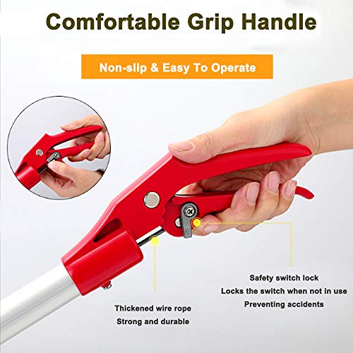 Extendable Snake Tong Reptile Grabber Rattle Snake Catcher Wide Jaw Handling Tool with Lock and Comfortable Grip(Include Snake Bag) (86 inches Extendable Snake Tong) - style: 86 inches Extendable Snake Tong