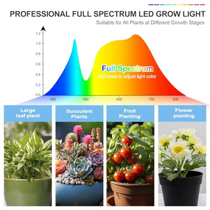 3Head Tabletop Grow Lights for Indoor Plants, Seed Starting, Vegetables, Bonsai, Bright Desk Plant Growing Lamps, 4/8/12/16/20H Timer, 27 Watt Power Draw, NO Need Adapter, 360° Gooseneck - size: Desk-3Head-27W