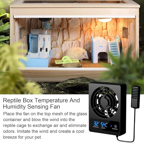Reptile Cooling Fan Low Noise Efficient Vent Fan | Cooling Fan for Reptile Tank for Reptiles, Snakes, Rainforest Terrariums, Vivariums, Dragons, Lizards - size: A: (℉)