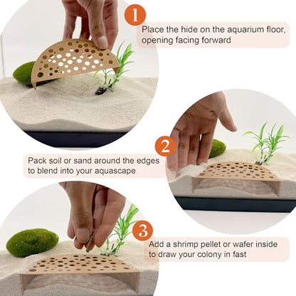 Shrimp Breeding Protector, Shrimp Hide Tunnel, White | Aquarium tunnel creates a sheltered breeding cave for dwarf, cherry and baby shrimp while helping protect young shrimp. - color: White