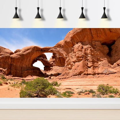 Desert Reptile Tank Background Beautiful Arches National Park Landscape Terrarium Background Blue Sky Gobi Style Aquarium Backgrounds Sunset Desert Fish Reptile Enclosure Tank Backgrounds 24x12in - color: Gobi Orange, size: 24(W)x12(H)inches/ 60(W)*30cm(H